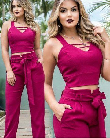 CONJUNTO ROXO CALÇA CINTURA ALTA K BM3JFVXC2 Livia Fashion Atelier