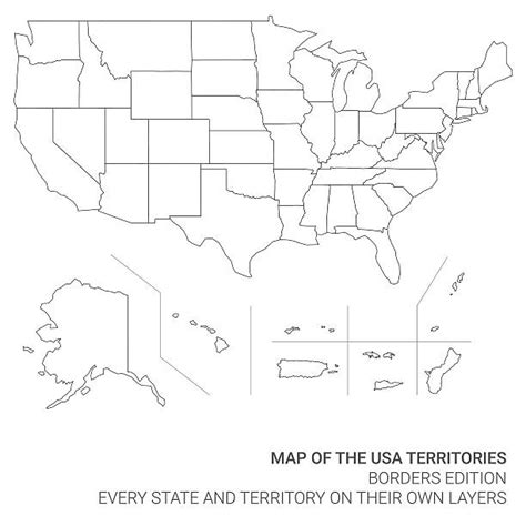 160 Map Of Us And Territories Stock Illustrations Royalty Free Vector