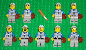 Lego Baseball MINIFIGURES Lot 9 Players People Lego Baseball Minifig ...