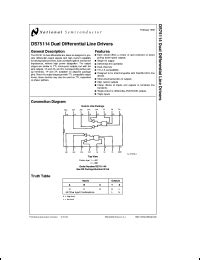 National Semiconductor DS75114 Series Datasheets DS75114N DS75114