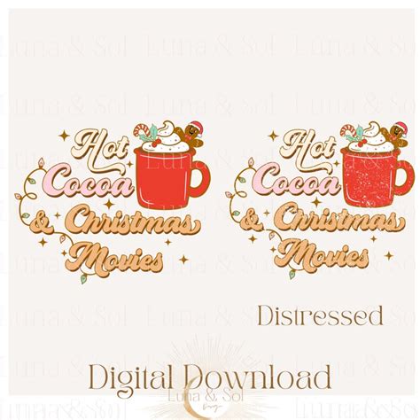 Retro Hot Cocoa Christmas Movieslove Christmas Pnggroovy Etsy
