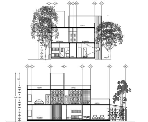 house section cad drawing  furniture blocks details house cad