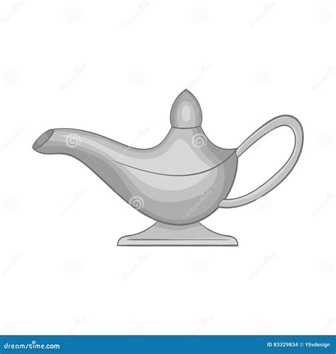 Magic Lamp Icon Black Monochrome Style Stock Vector Illustration Of