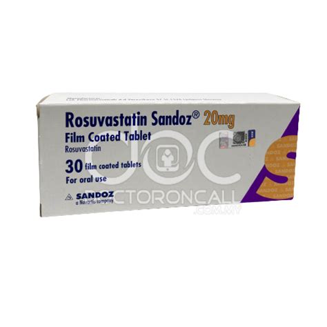 Buy Sandoz Rosuvastatin 20mg Tablet 30s Uses Dosage Side Effects