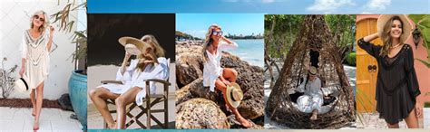 ELOVER Women Beach Dress Knitted Crochet Bikini Cover Up Beachwear Beach Swimwear Navy Blue XL