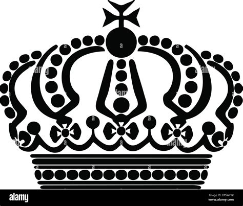 Crown Black and White Illustration Stock Photo - Alamy