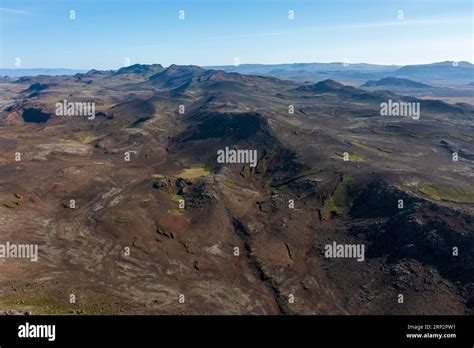 Volcano, Aerial view, Reykjanesfolkvangur, Reykjanes Peninsula, South ...