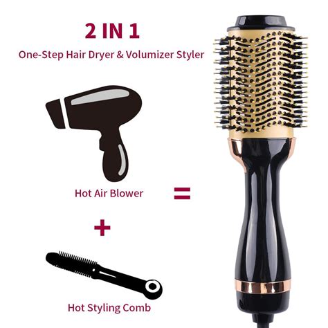 Salon Hot Air Blow Dryer Brush Professional Straightener Comb Electric One Step Hair Dryer Brush