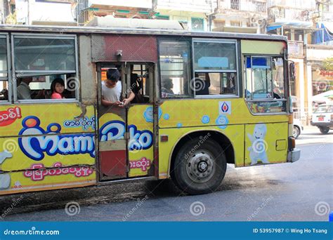 Yangon Street view editorial photography. Image of city - 53957987