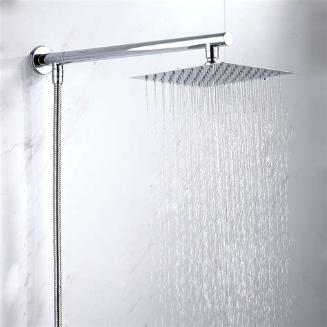 Ensemble De Douche Mural Chrom Ultra Mince Carr Pommeau De Douche Bras