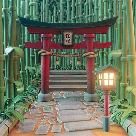 Stylized Torii Gate R Blender