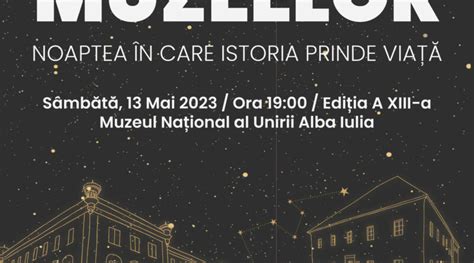 Noaptea Muzeelor Noaptea N Care Istoria Prinde Via Edi Ia A Xiii A