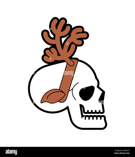 Christmas Deer Skull Skeleton Head With Deer Antlers Christmas And