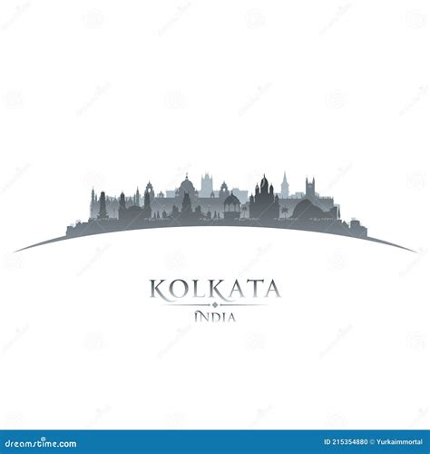 Kolkata India City Skyline Silhouette Hand Drawn Sketch Vector