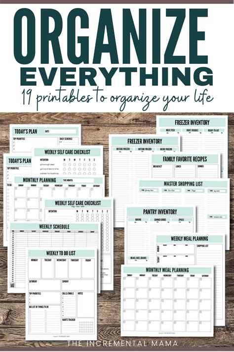 My Life Organized Printables Bundle Instant Download Worksheets Library