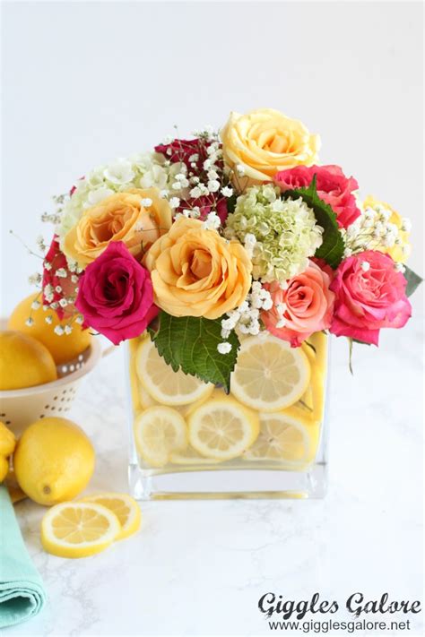 Colorful Spring Lemon Flower Arrangement - Giggles Galore