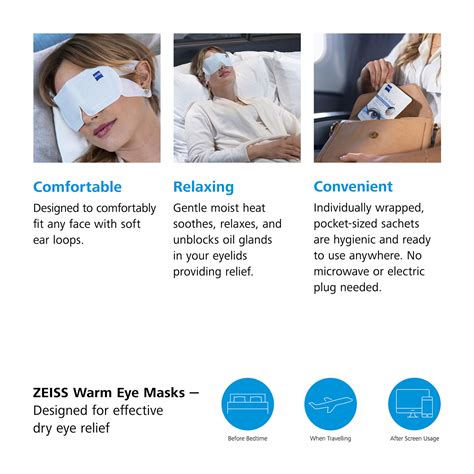 Zeiss Dry Eye Relief Warm Compress Heated Eye Masks 4 Pack