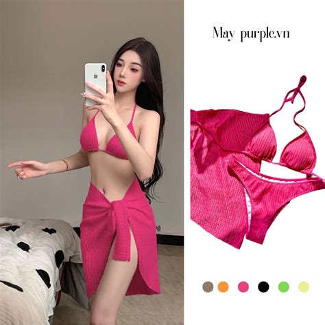 HOẢ TỐC HN Maypurple vn Bộ Bikini Ba Mảnh Dây Rút Sau Lưng Mới 2023 Shopee Việt Nam