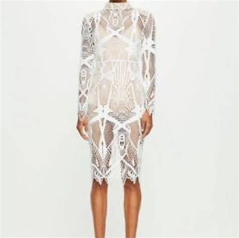 Missguided Dresses White Lace Nude High Neck Poshmark