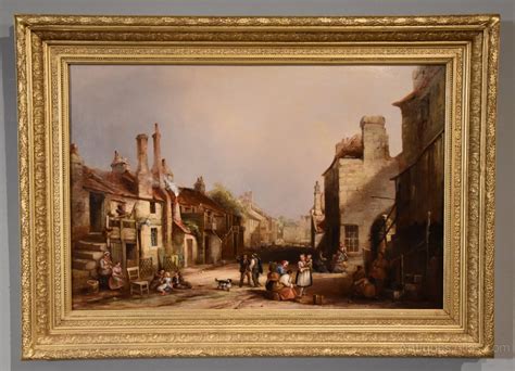 Antiques Atlas Oil Painting By E Godby A Village HIgh Street