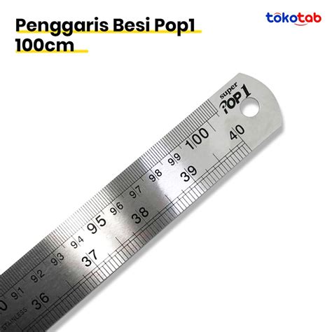 Jual Penggaris Mistar Besi Stainlees Steel POP1 100cm Shopee Indonesia