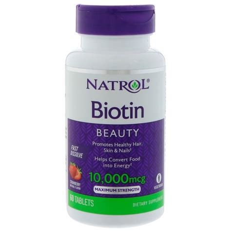 Natrol Biotin Maximum Strength 10 000 Mcg Fast Dissolve 60Tablets