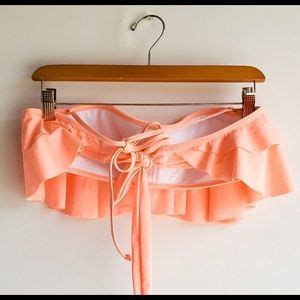 Cocoship Swim Cocoship Orange Strapless Ruffle Bikini Top Nwot L Poshmark