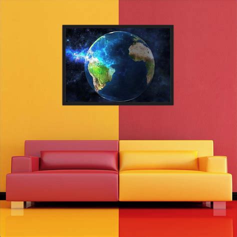 Quadro Planeta Terra Decorar Com Moldura T005 Elo7