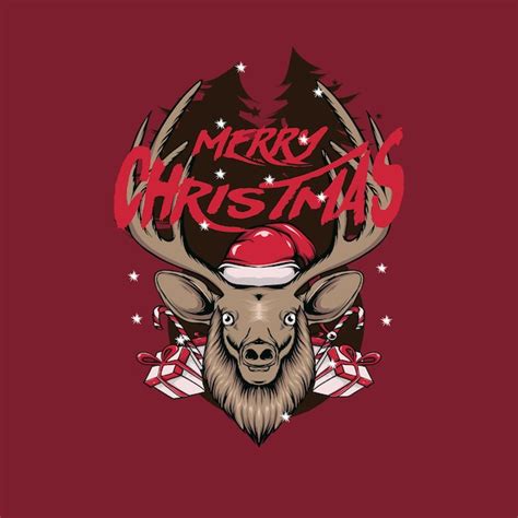 Ilustração De Renas De Natal Para Design E Impressão De Camisetas