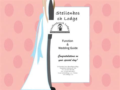 Stellenbosch Lodge Wedding And Functions 2011 Ppt