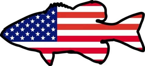 BASS Decal AMERICAN FLAG Bass Fishing Vinyl Sticker Fishing Bumper