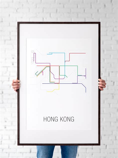 Hong Kong Metro Map Digital Printable Vector Illustration Wall Art ...