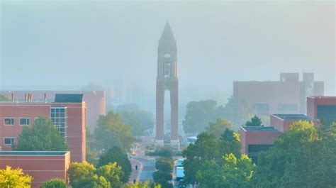 Premium Photo Bright Misty Shafer Tower Morning Ball State University