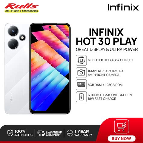 Infinix Hot Play Smartphone GB RAM GB ROM MediaTek Helio G Hz HD Display