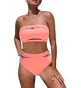 Amazon Hilinker Women S Ruched Bikini Set Criss Cross Back High