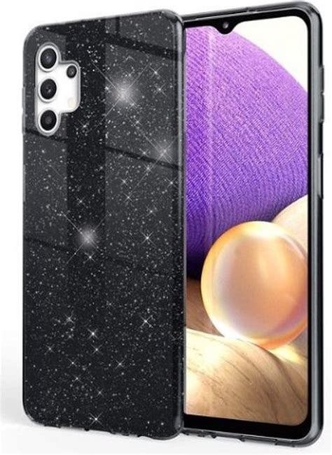 Samsung A G Siliconen Glitter Hoesje Zwart Bol