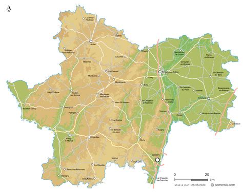 Carte Du Relief De Sa Ne Et Loire