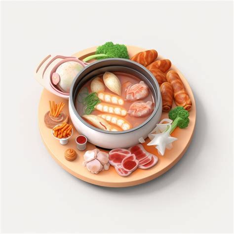 Premium Photo Chinese Cuisine Meat Hot Pot Illustrated Picture