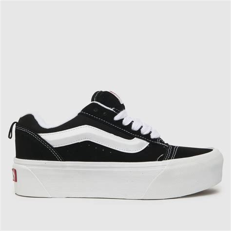 Womens Black White Vans Knu Stack Trainers Schuh