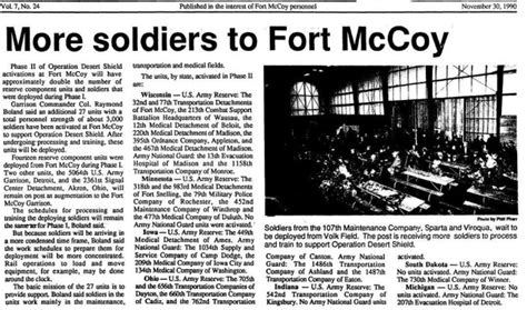 This Month In Fort Mccoy History — November 2022 Article The United