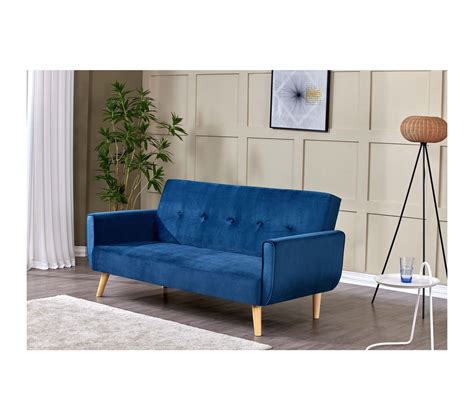 Canap Scandinave Convertible Places Velours Bleu Nuit Malmo Canap But