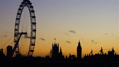 Download Wallpaper 3840x2160 Ferris Wheel Buildings Silhouettes
