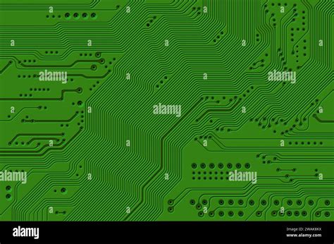 Green Printed Circuit Motherboard Technology Abstract Background