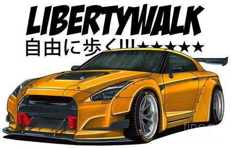 Stance Legendary Jdm Nissan Gt R R35 Liberty Walk Drawing By Vladyslav