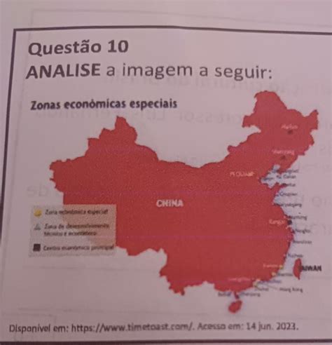 Analise A Imagem A Seguir O Mapa Mostras A Distribui O Das Zonas