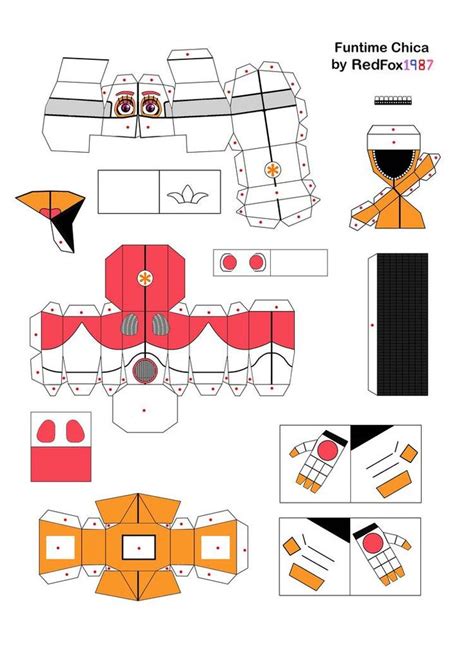 Funtime Chica Papercraft Part1 By Redfox1987 On Deviantart Paper Crafts Fnaf Crafts Fnaf