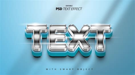 Diseño de plantilla editable de efecto de texto 3d brillante plateado