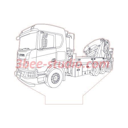 Scania Truck Manipulator D Illusion Lamp Plan Vector File For Laser