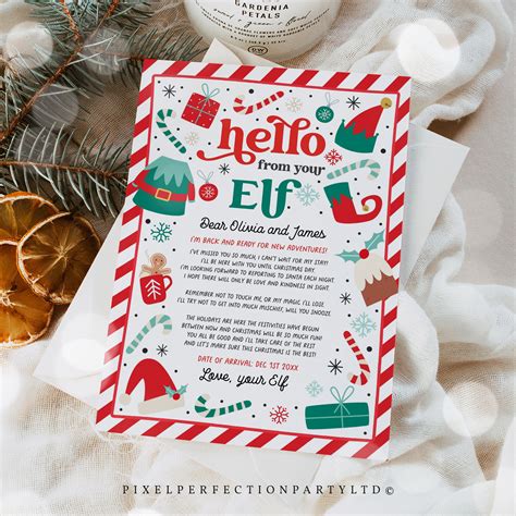 Editable Elf Arrival Letter Elf Return Letter Elf I'm Back Letter