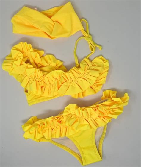 Baby Fox Yellow Floral Bikini Set Swimwear